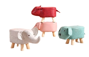 3504235 Animal Shaped Wood Seating Stool For Kids