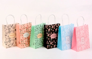 3304505 Floral Print Paper Bag