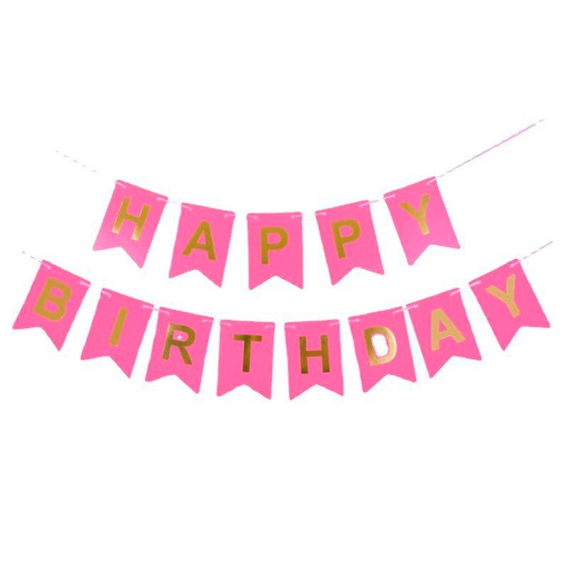 banner happy birthday pink