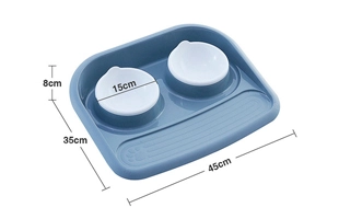 3404076 Pets Plastic Double Bowl Set