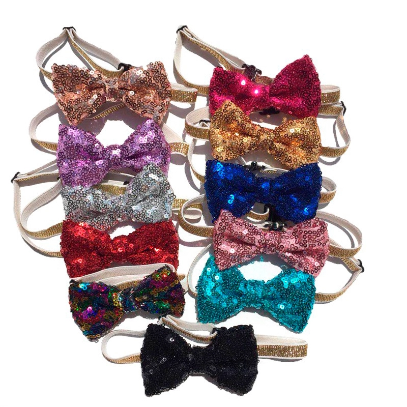 sequin dog bow tie