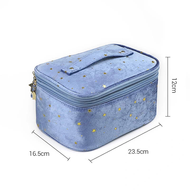 Travel Waterproof Flannel Cosmetic Bag