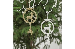 3210289 Gold shiny glitter Elk Hanging Resin craft