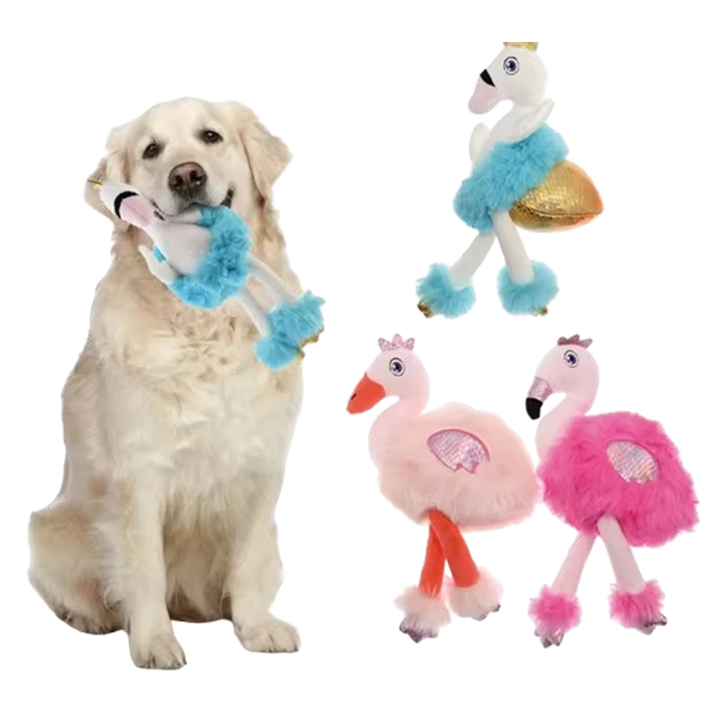 4305165 luxury pull stuffed flamingo plush dog toy cheap price wholesale supplier