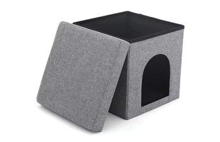 4305197 Luxury Folding Ottoman Box Storage Chair Pet House Functional Customized Animal Folding Storage Ottoman Cheap Price Wholesale Supplier