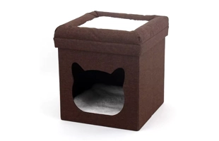 4305199 Faux Linen Cube Seat Foot Rest Folding Ottoman With Storage Cheap Price Wholesale Supplier