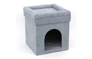 4305200 New Pet House Ottoman Foldable Stool Linen Fabric Storage Ottoman Cheap Price Wholesale Supplier