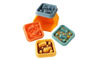 4305241 Pet Slow Food Bowl Fish Bone Shaped Plastic Anti Choking Anti Slip Anti Drop Durable Dog Bowl Cheap Price Wholesale Supplier