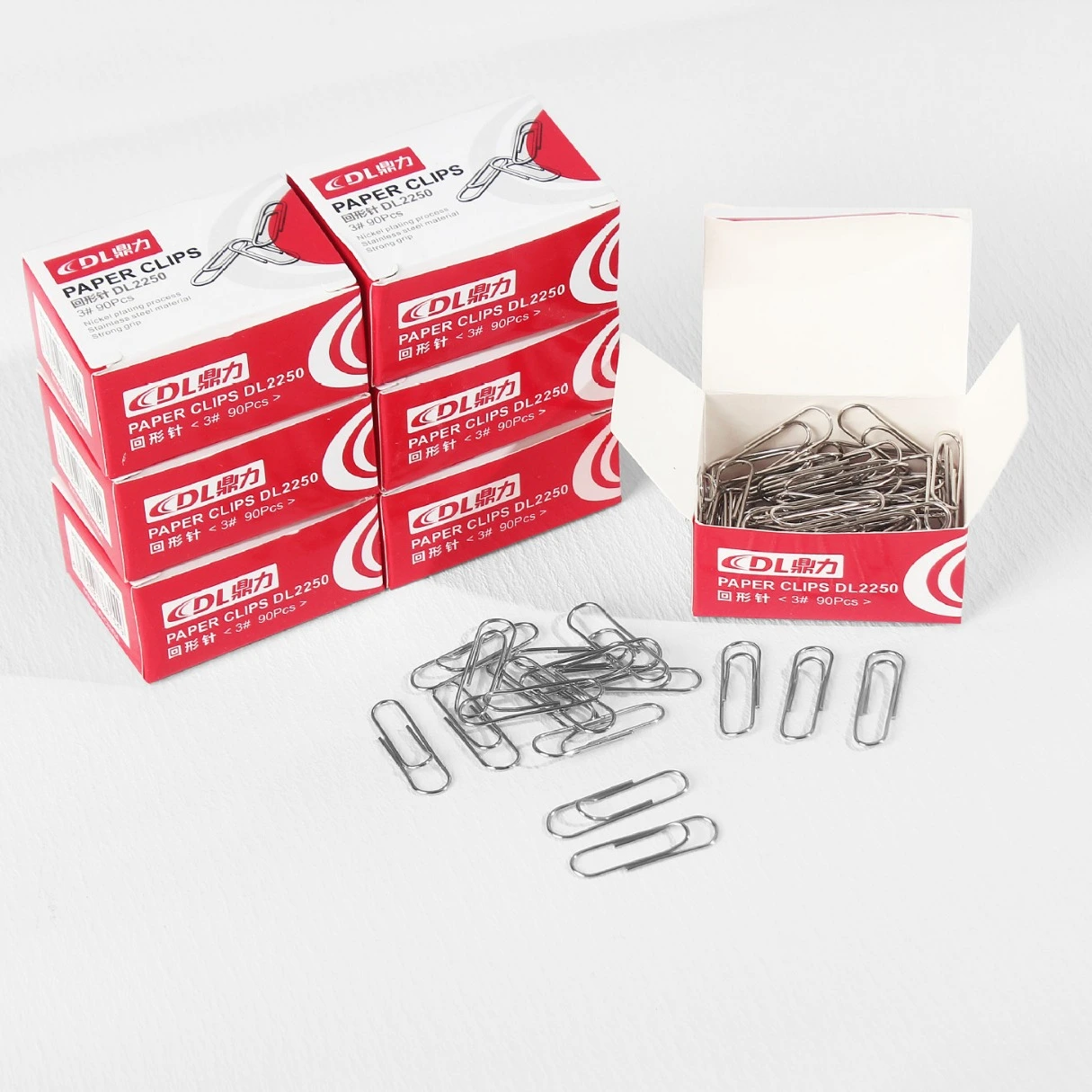 Nickel-Plated Paper Clip No.3 90 Boxed Paper Clips Return Type Needle Office Financial Supplies Stationery Wholesale