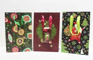 Colorful Christmas Santa Gift Bags with Handles