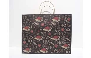 Paper Christmas Gift Bags with Santa Hat Pattern